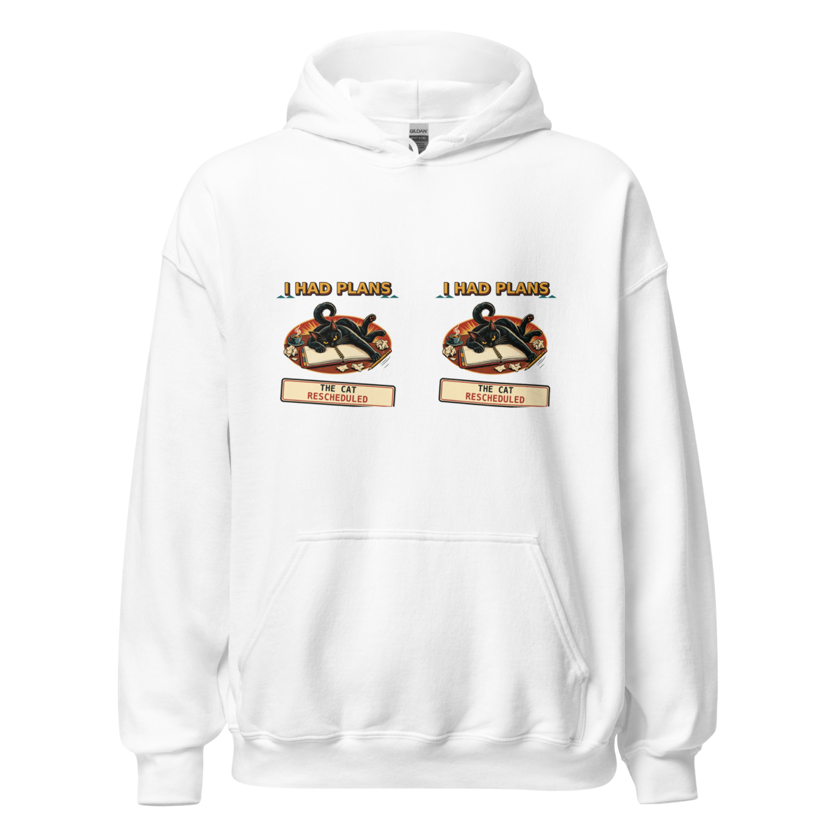 I Had Plans, the Cat Rescheduled Unisex Hoodie product mockup 4