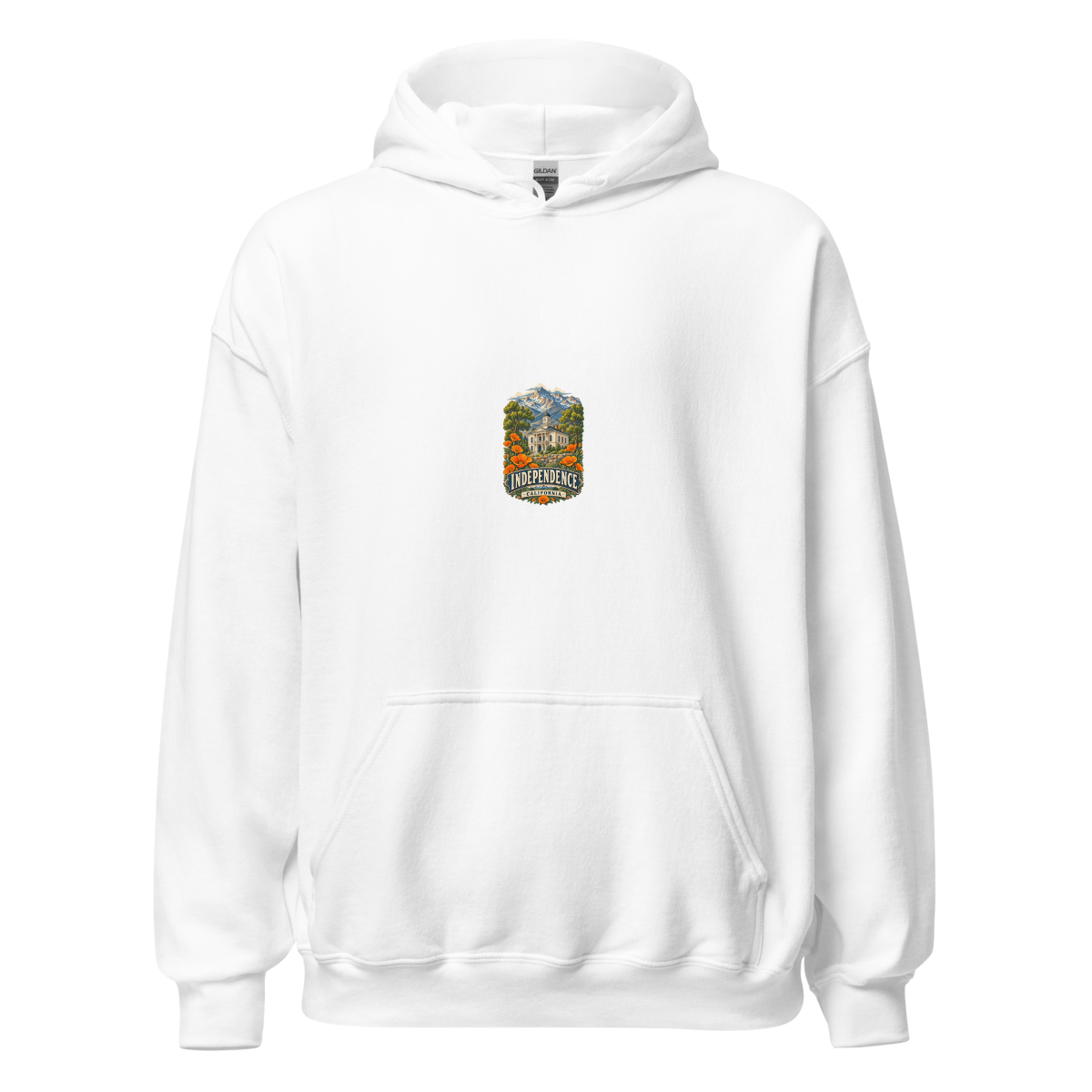 Independence California Enamel Camping Mug – Eastern Sierra Gift Unisex Hoodie product mockup 4