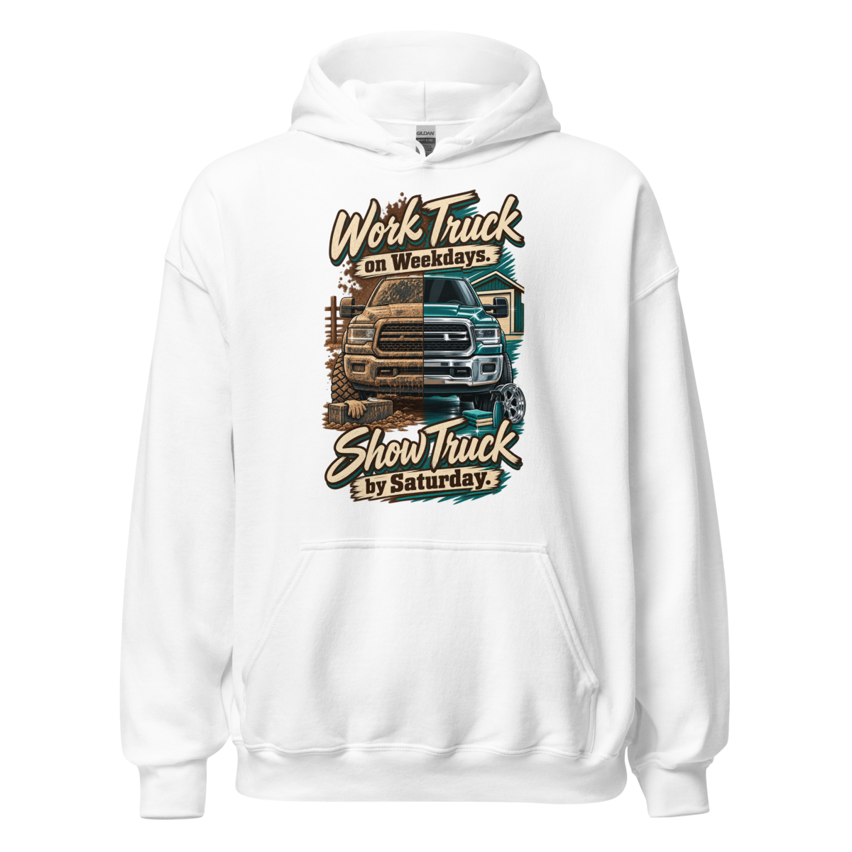 Work Truck Show Unisex Hoodie product mockup 4