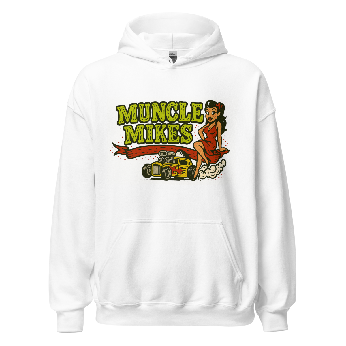 Monster Mugs 001 Hot Rod Coffee Mug — Muncle Mikes Unisex Hoodie product mockup 4
