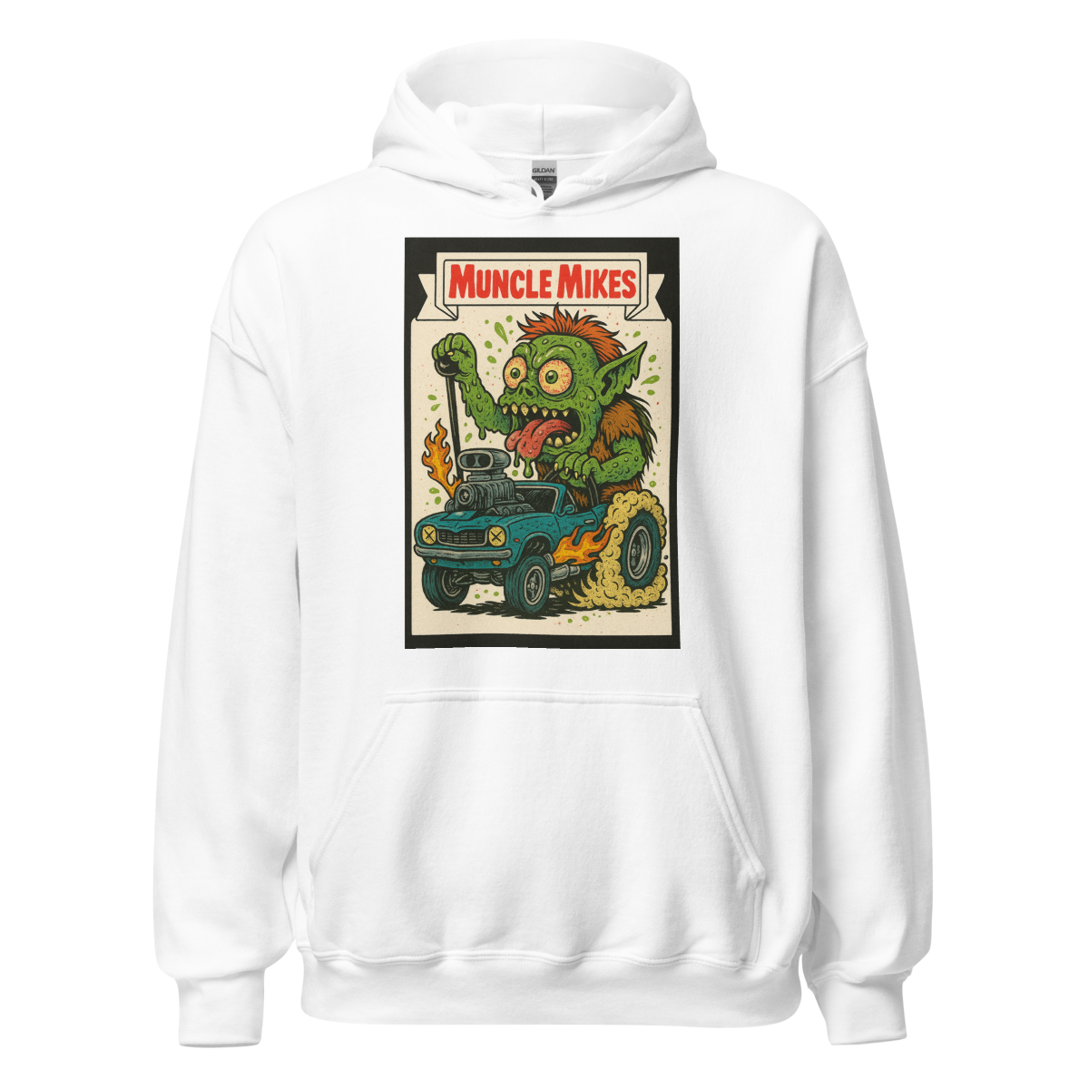 Monster Mugs 004 Hot Rod Coffee Mug — Muncle Mikes Unisex Hoodie product mockup 4
