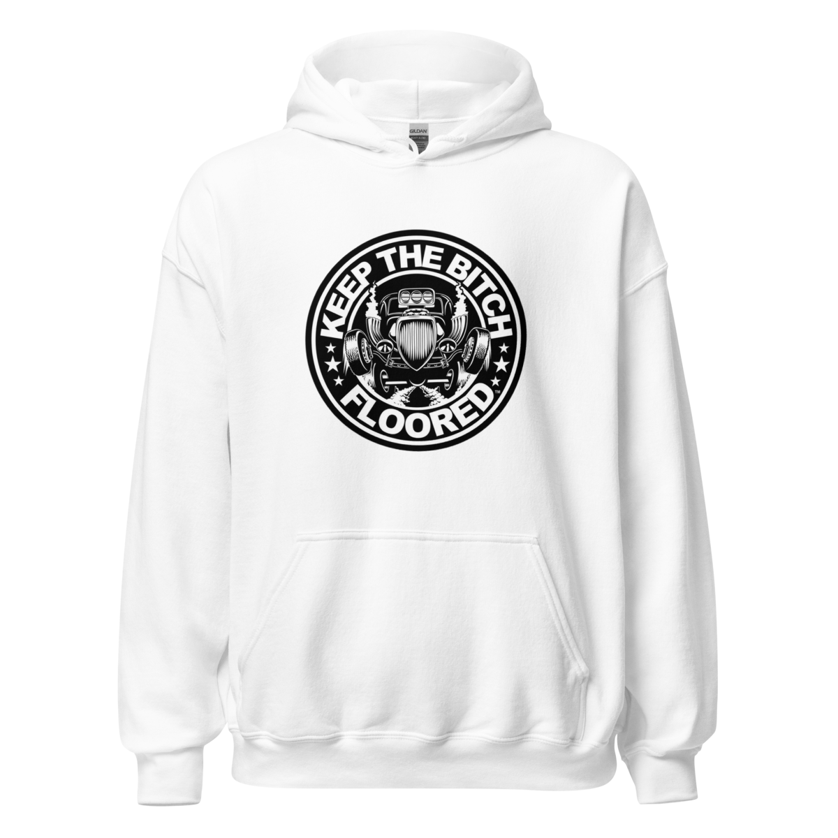 Muncle Mikes Hot Rod and Rat Rod Shirt Mayhem! - Keep it Floored Unisex Hoodie product mockup 4