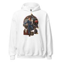 Vintage Aviation Pin-Up T-Shirt – Edition 17 Unisex Hoodie product mockup 4