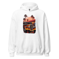 Neon Diner Flame Coupe Unisex Hoodie product mockup
