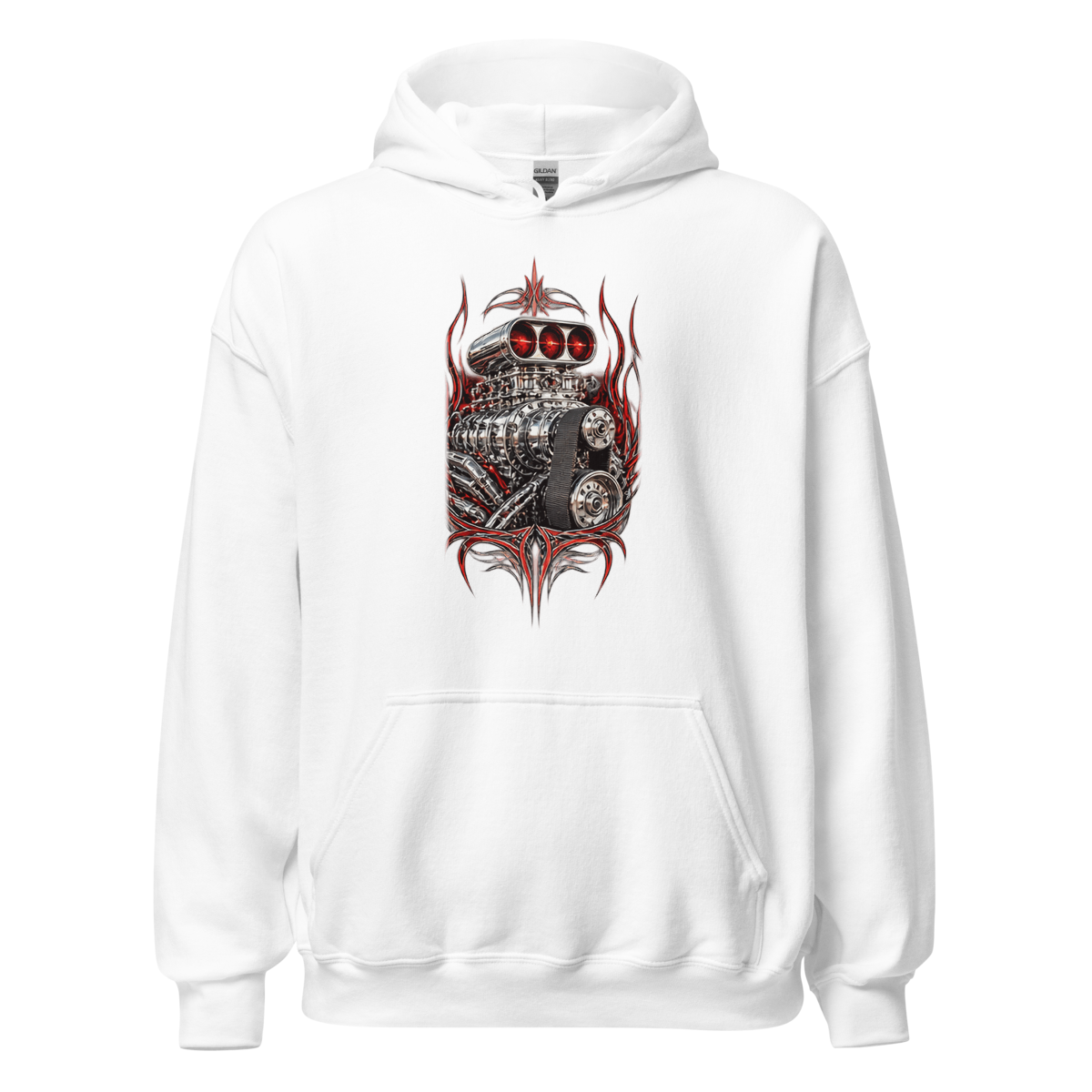 Supercharged V8 Pinstripe Unisex Hoodie product mockup