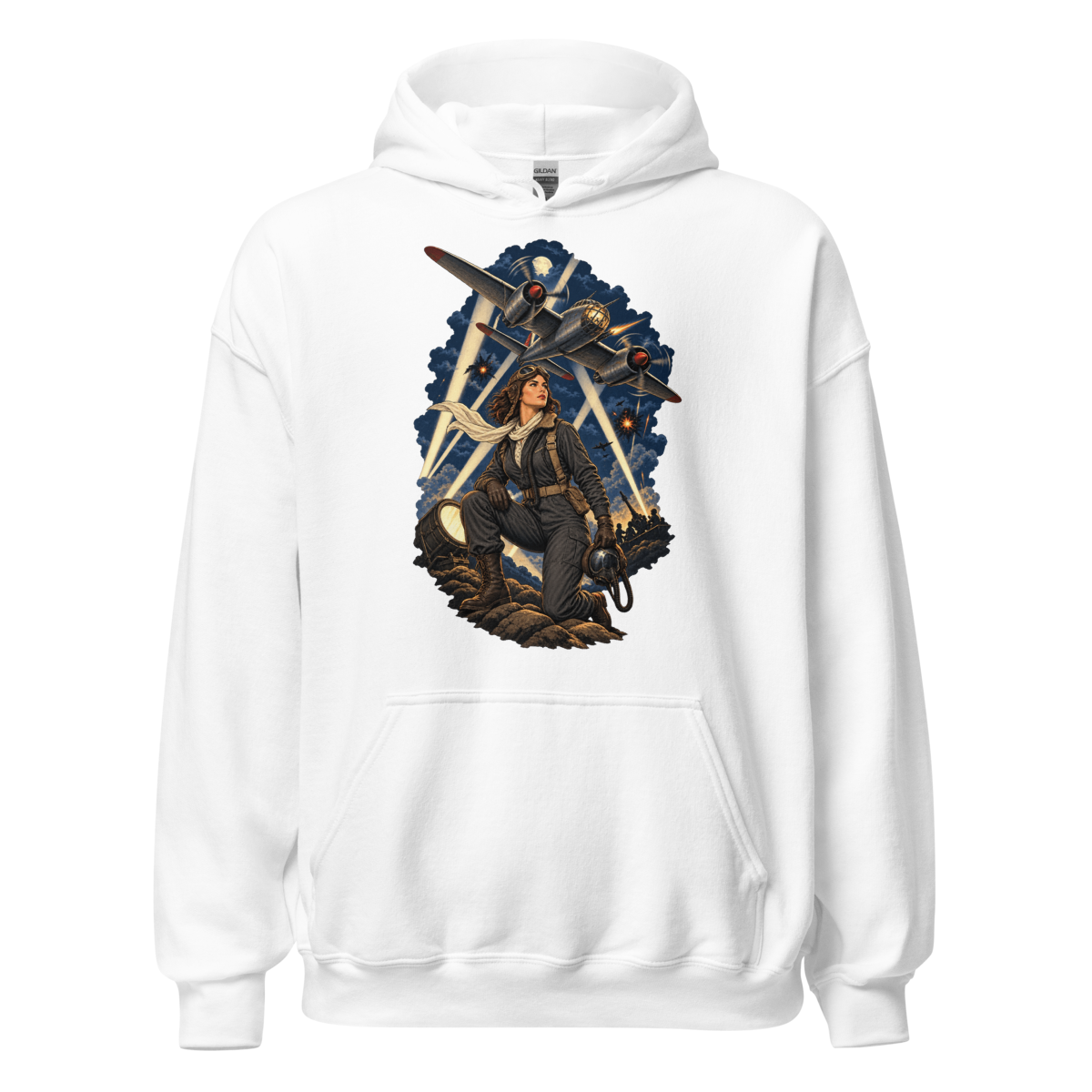 Vintage Aviation Pin-Up T-Shirt – Edition 31 Unisex Hoodie product mockup