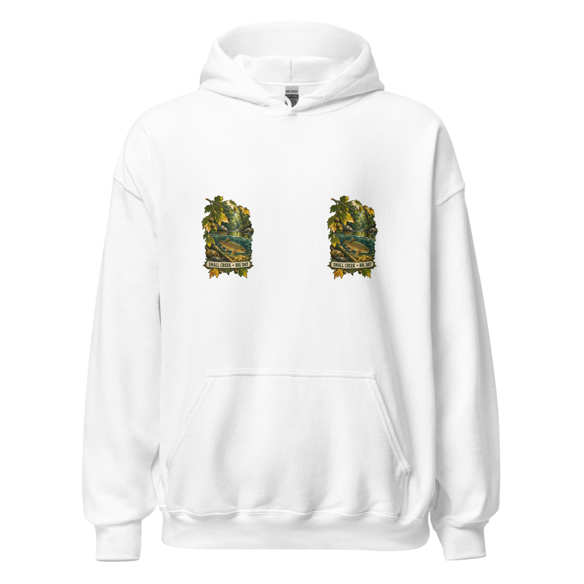 Small Creek Big Day Trout Unisex Hoodie product mockup