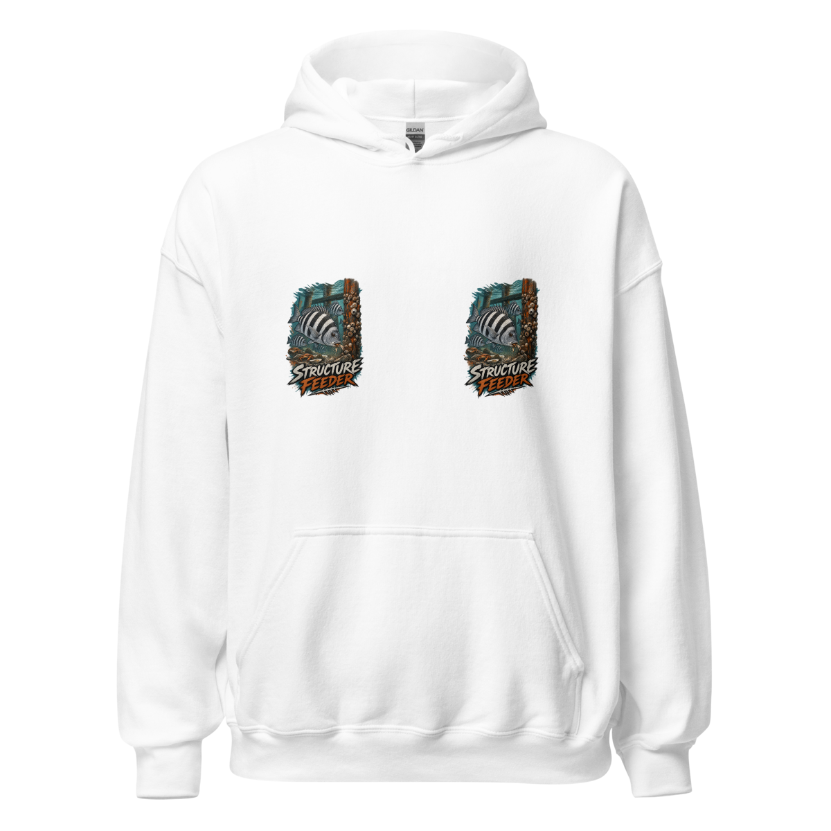 Structure Feeder Striped Fish Unisex Hoodie product mockup