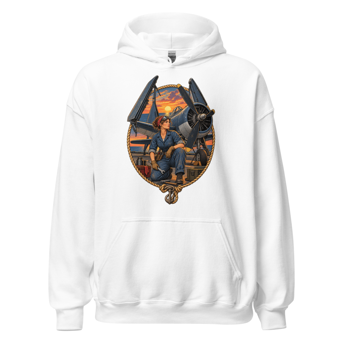 Vintage Aviation Pin-Up T-Shirt – Edition 01 Unisex Hoodie product mockup