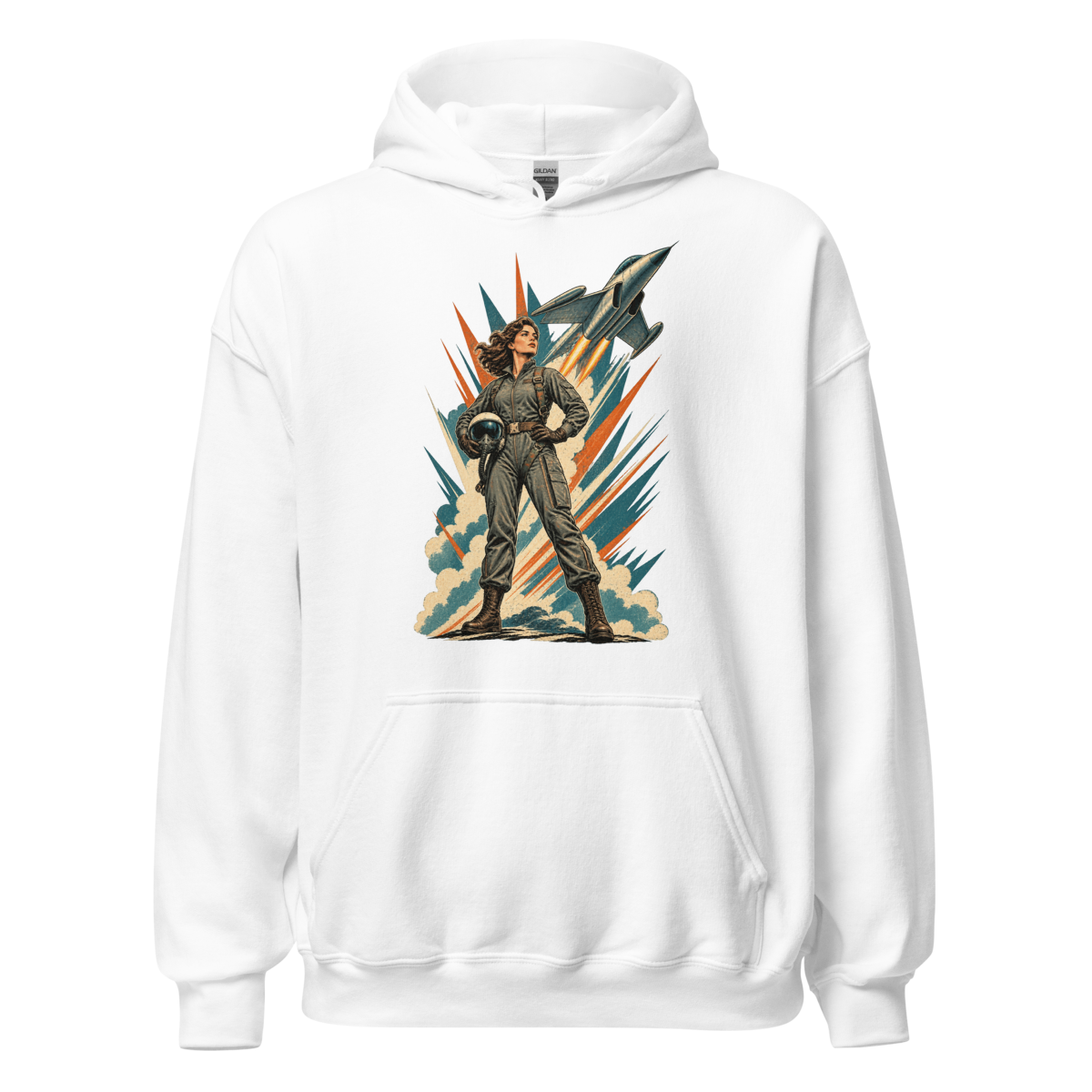 Vintage Aviation Pin-Up T-Shirt – Edition 03 Unisex Hoodie product mockup