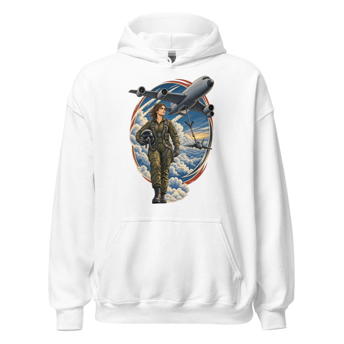 Vintage Aviation Pin-Up T-Shirt – Edition 02 Unisex Hoodie product mockup