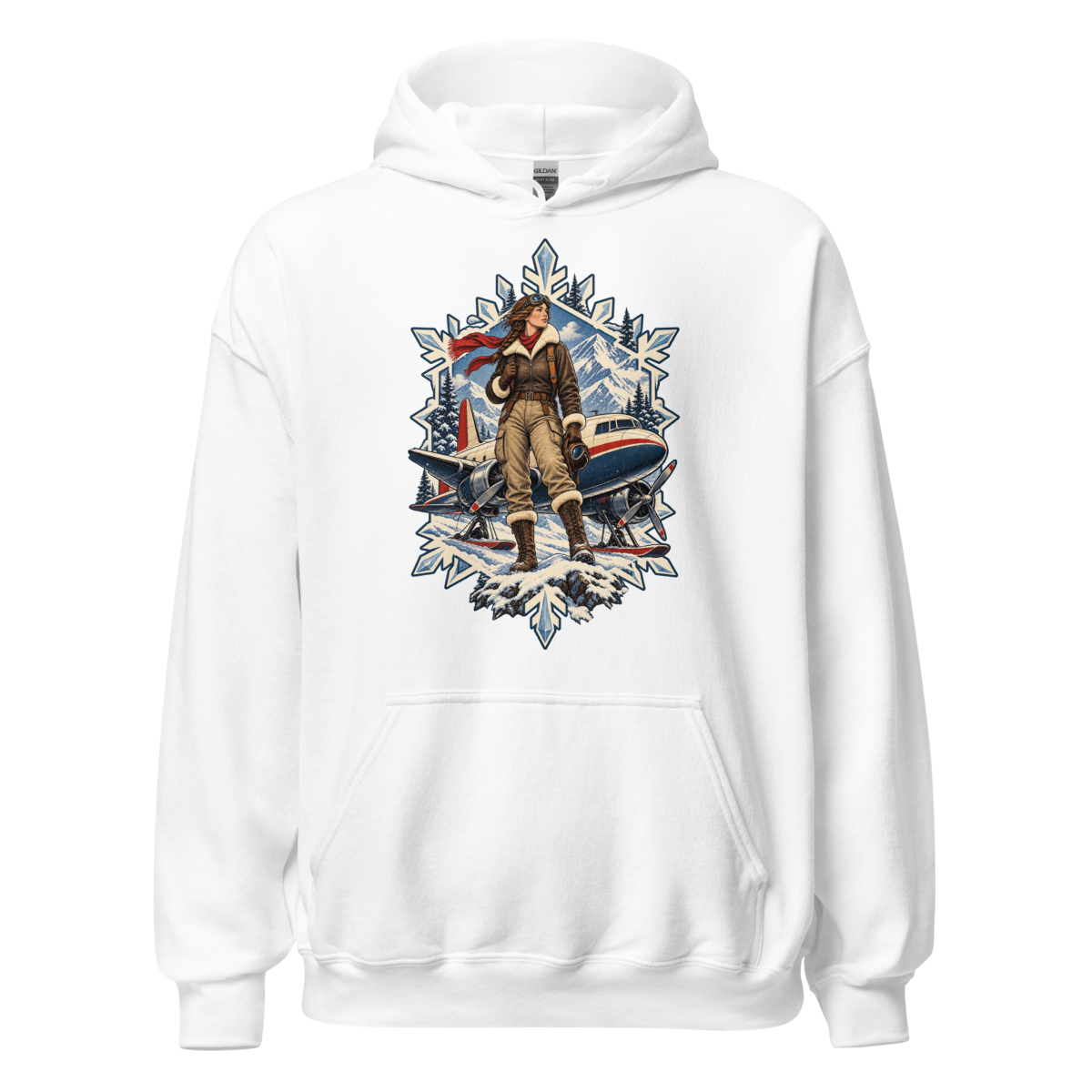 Vintage Aviation Pin-Up T-Shirt – Edition 05 Unisex Hoodie product mockup
