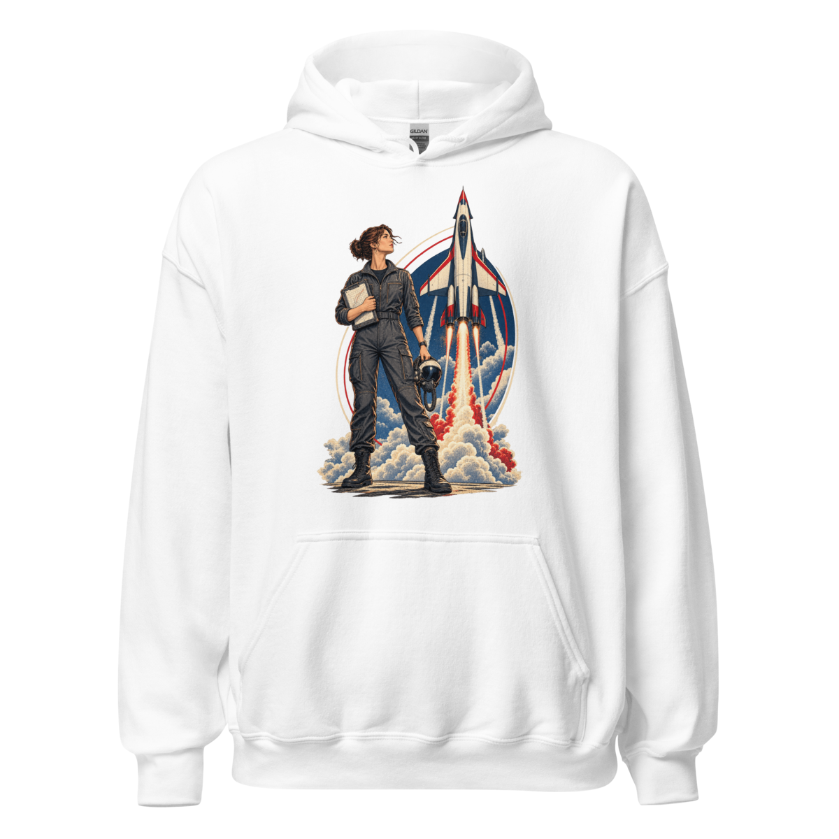 Vintage Aviation Pin-Up T-Shirt – Edition 10 Unisex Hoodie product mockup