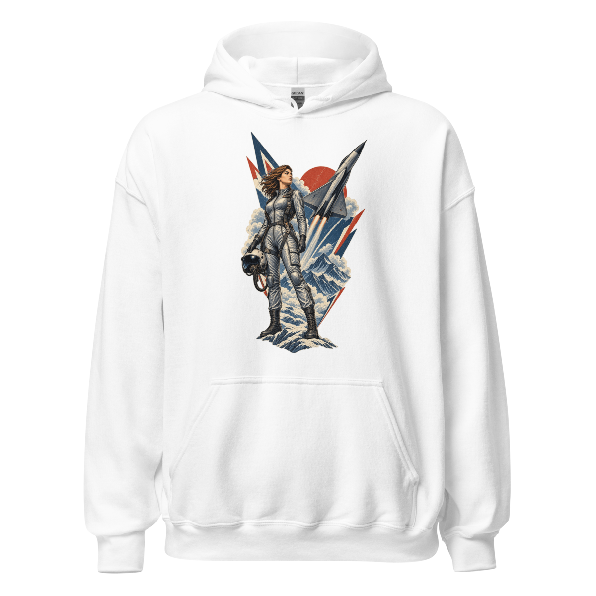 Vintage Aviation Pin-Up T-Shirt – Edition 15 Unisex Hoodie product mockup
