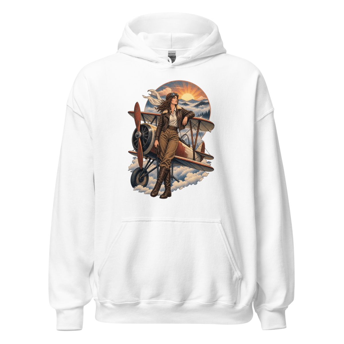 Vintage Aviation Pin-Up T-Shirt – Edition 22 Unisex Hoodie product mockup