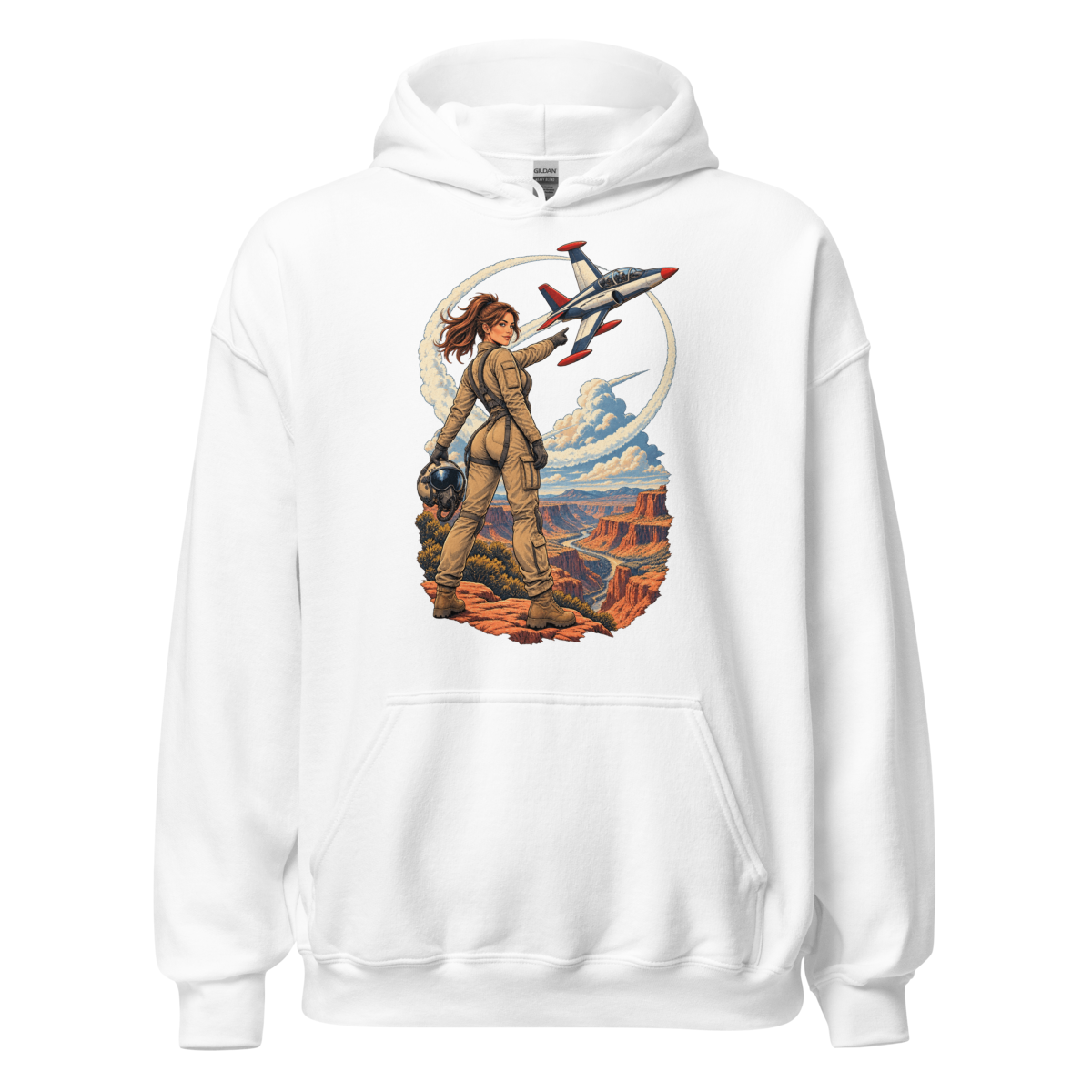 Vintage Aviation Pin-Up T-Shirt – Edition 26 Unisex Hoodie product mockup