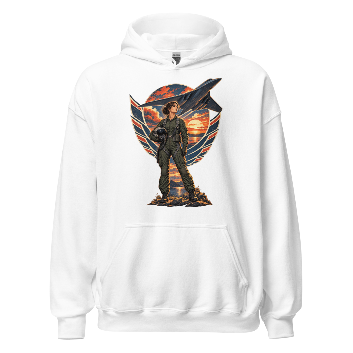Vintage Aviation Pin-Up T-Shirt – Edition 27 Unisex Hoodie product mockup