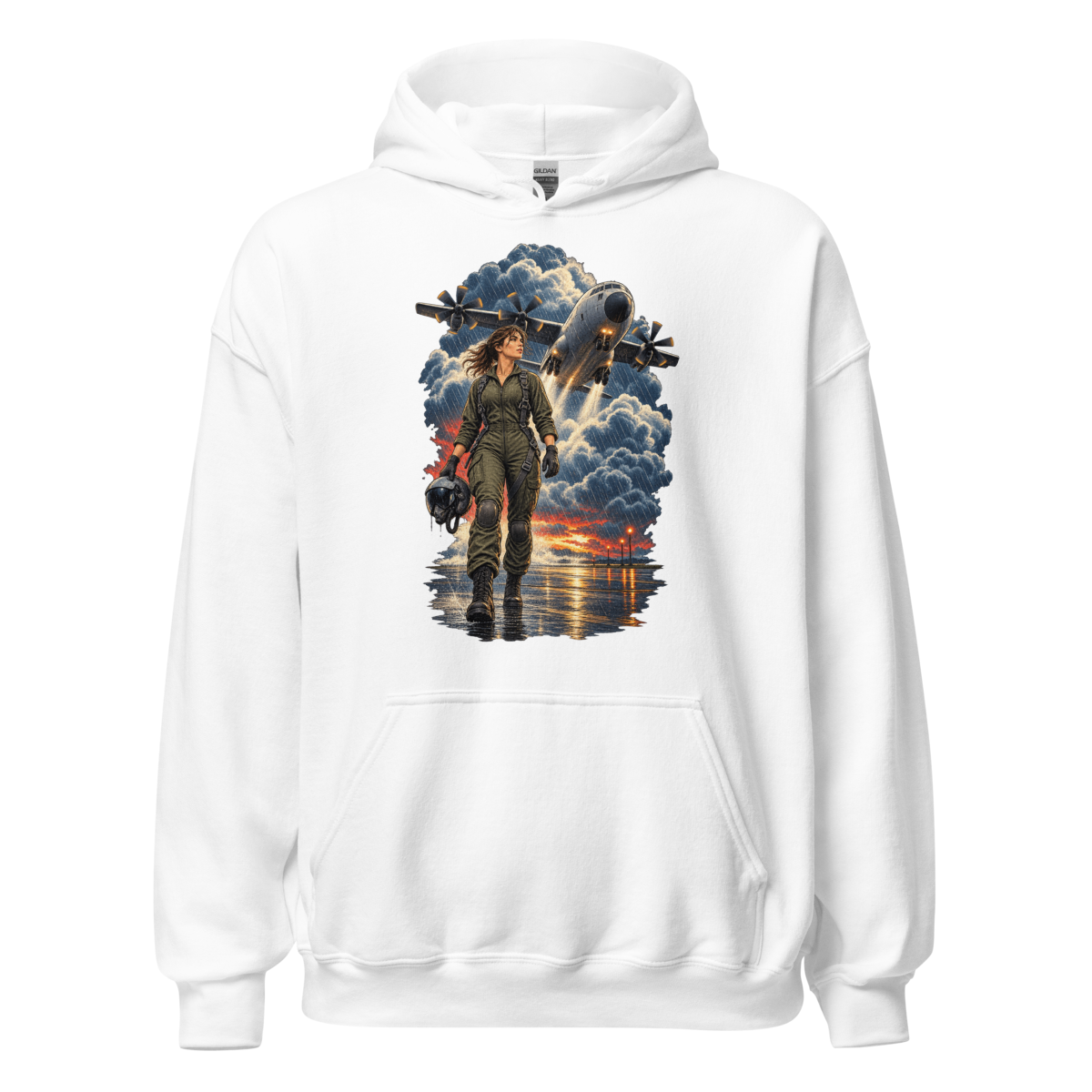 Vintage Aviation Pin-Up T-Shirt – Edition 30 Unisex Hoodie product mockup