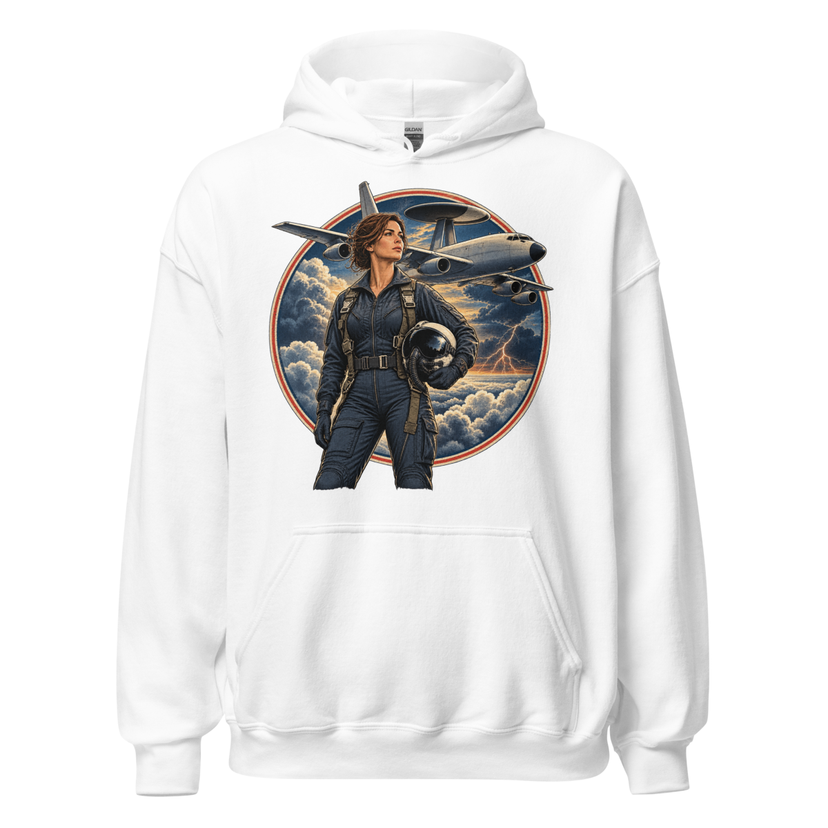 Vintage Aviation Pin-Up T-Shirt – Edition 34 Unisex Hoodie product mockup