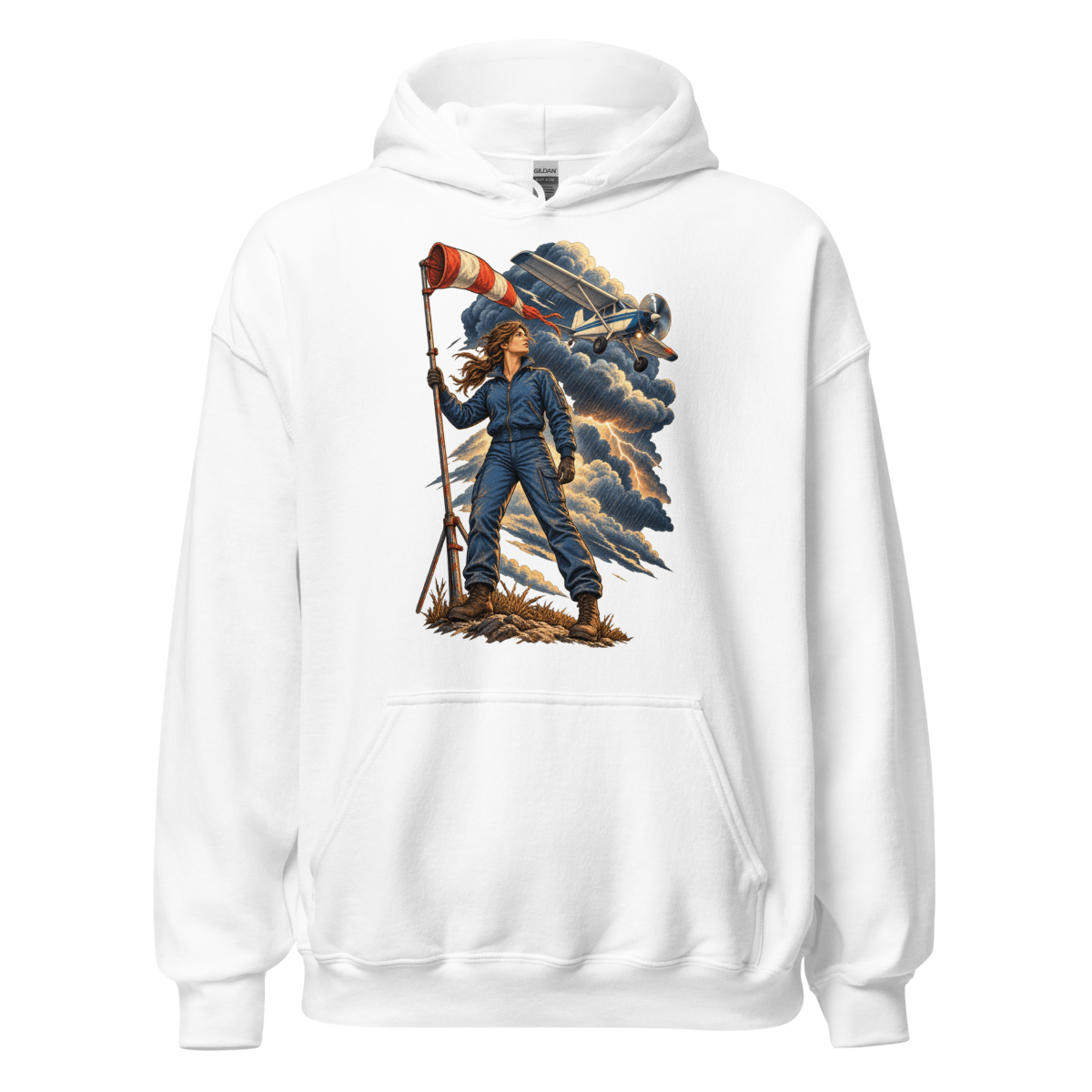 Vintage Aviation Pin-Up T-Shirt – Edition 32 Unisex Hoodie product mockup