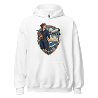 Vintage Aviation Pin-Up T-Shirt – Edition 39 Unisex Hoodie product mockup