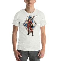 Vintage aviation pin-up T-shirt Edition 08, Ash front product mockup