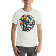 Vintage aviation pin-up T-shirt Edition 14, Ash front product mockup