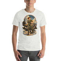 Vintage aviation pin-up T-shirt Edition 16, Ash front product mockup