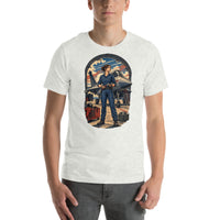 Vintage aviation pin-up T-shirt Edition 23, Ash front product mockup