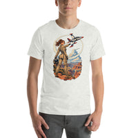 Vintage aviation pin-up T-shirt Edition 26, Ash front product mockup