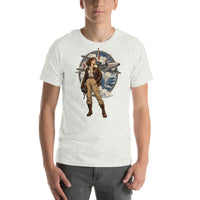 Vintage aviation pin-up T-shirt Edition 38, Ash front product mockup