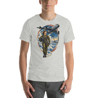 Vintage aviation pin-up T-shirt Edition 02, Athletic Heather front product mockup