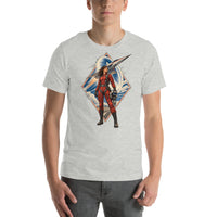 Vintage aviation pin-up T-shirt Edition 08, Athletic Heather front product mockup