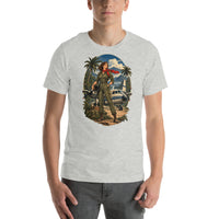 Vintage aviation pin-up T-shirt Edition 09, Athletic Heather front product mockup