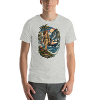 Vintage aviation pin-up T-shirt Edition 12, Athletic Heather front product mockup