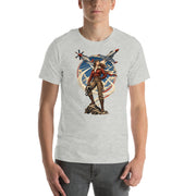 Vintage aviation pin-up T-shirt Edition 13, Athletic Heather front product mockup