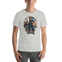Vintage aviation pin-up T-shirt Edition 11, Athletic Heather front product mockup