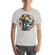 Vintage aviation pin-up T-shirt Edition 14, Athletic Heather front product mockup