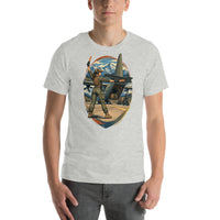 Vintage aviation pin-up T-shirt Edition 21, Athletic Heather front product mockup