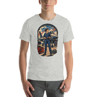 Vintage aviation pin-up T-shirt Edition 23, Athletic Heather front product mockup