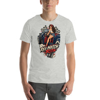 Rev Match Rita hot-rod T-shirt, Athletic Heather front mockup