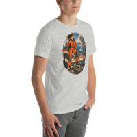 Vintage aviation pin-up T-shirt Edition 38 Dark Color Collection, Athletic Heather Right front product mockup