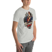 Rev Match Rita hot-rod T-shirt, Athletic Heather right front mockup