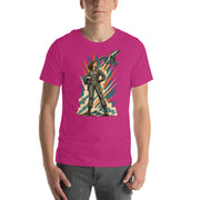 Vintage aviation pin-up T-shirt Edition 03, Berry front product mockup