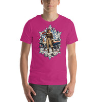 Vintage aviation pin-up T-shirt Edition 05, Berry front product mockup