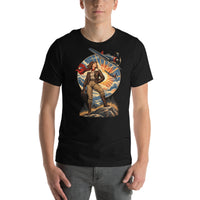 Vintage aviation pin-up T-shirt Edition 35, Black front product mockup