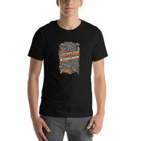 Prototype Number—We Stopped Counting garage T-shirt, Black front mockup