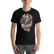 Rev Match Rita hot-rod T-shirt, Black front mockup