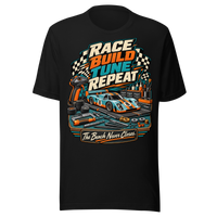 Race Build Tune Repeat Unisex T-Shirt product mockup