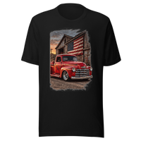 Barn Flag Red Hot Rod Pickup Unisex T-Shirt product mockup